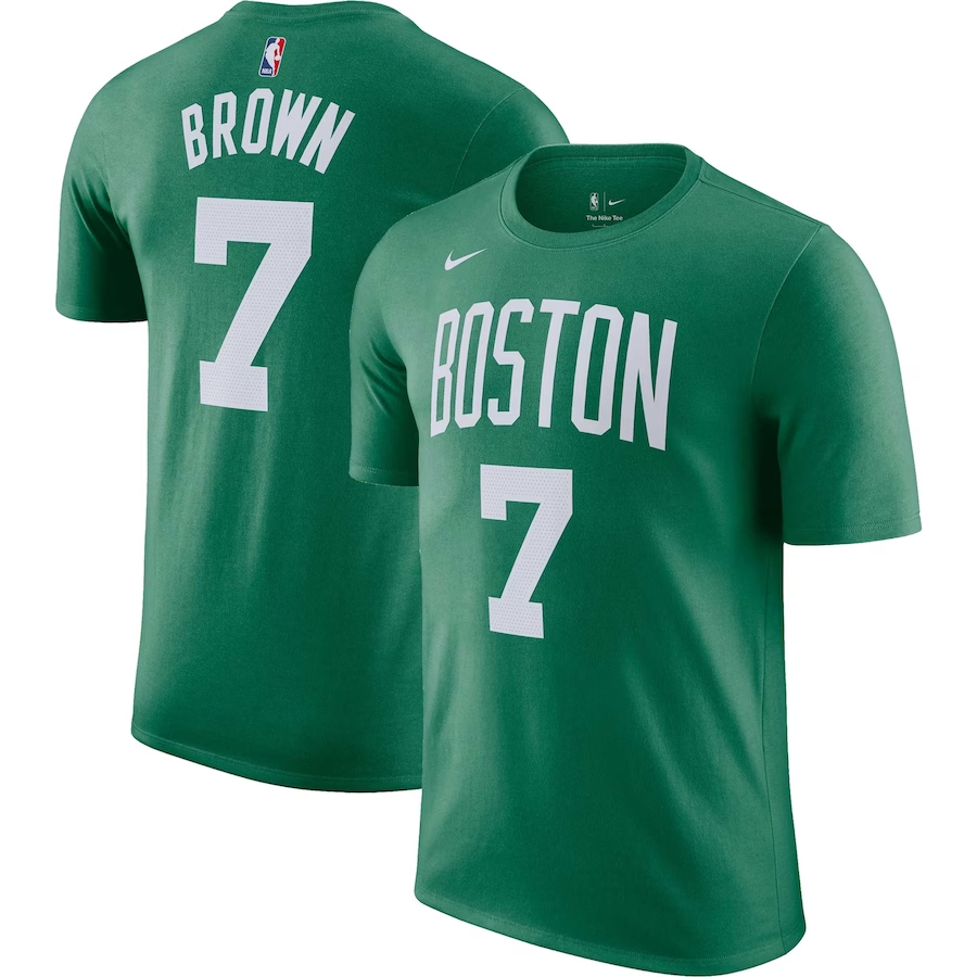 Men NBA Boston Celtics #7 Brown green T shirt